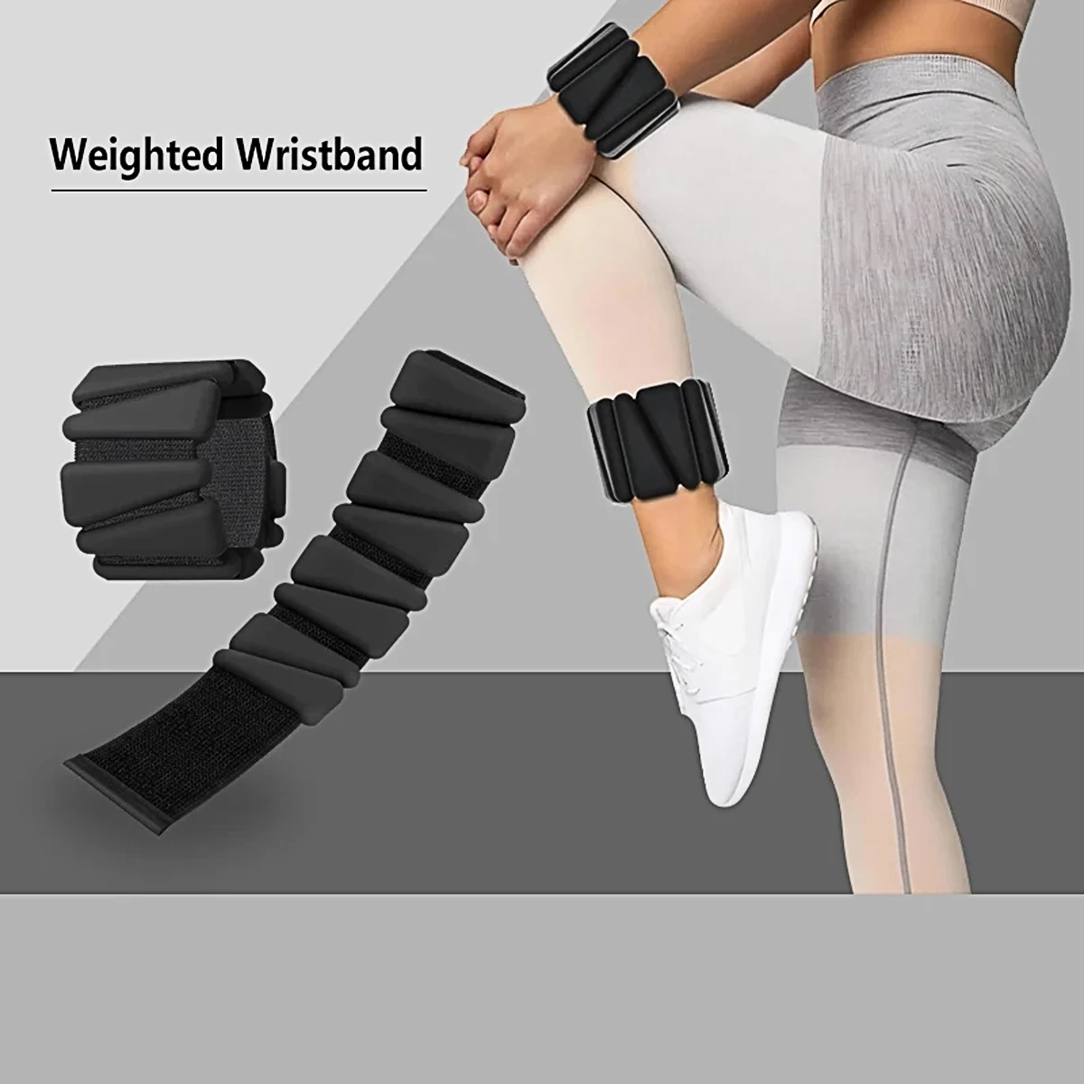 033-2lbs Wrist Weights Yoga Fitness Exercise Triangle Silicone Adjustable Ankle Wrist Protector Weight Bracele Jogging Wristband