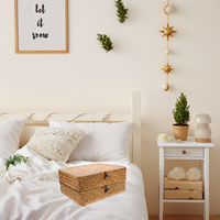 2pcs Seagrass Storage Boxes Woven Baskets Lids for Closet Bedroom Decorative ganizer Containers Storage Box Household