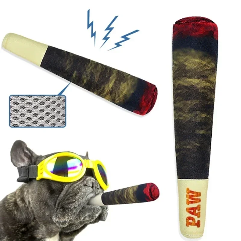 Realistic Cigar-Shaped Talking Dog Toy, Plush Chew Toy, Built-in Sound Module, Fun Interactive Pet Toy