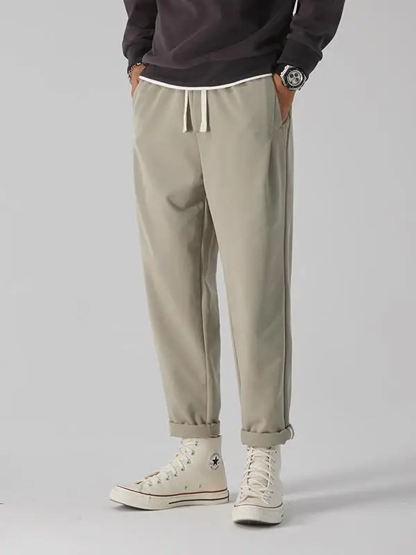 

American Retro Plaid Workwear Casual Pants Men's Autumn Winter Heavy Du Straight Leg Harlan Trousers Trendy Long Pants