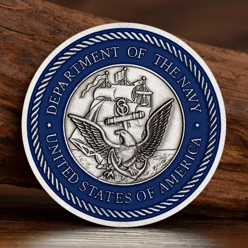نمط جمجمة فضية قديمة عملات عسكرية أمريكية قسم الولايات المتحدة حارس السواحل البحرية تذكارية عملة هدية قابلة للجمع #2