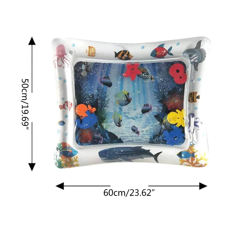 Baby Water Play Mat Inflatable Pvc Infant Inflatable Play Mat Toddler Water Pad for Baby Funny Activity Play Centers