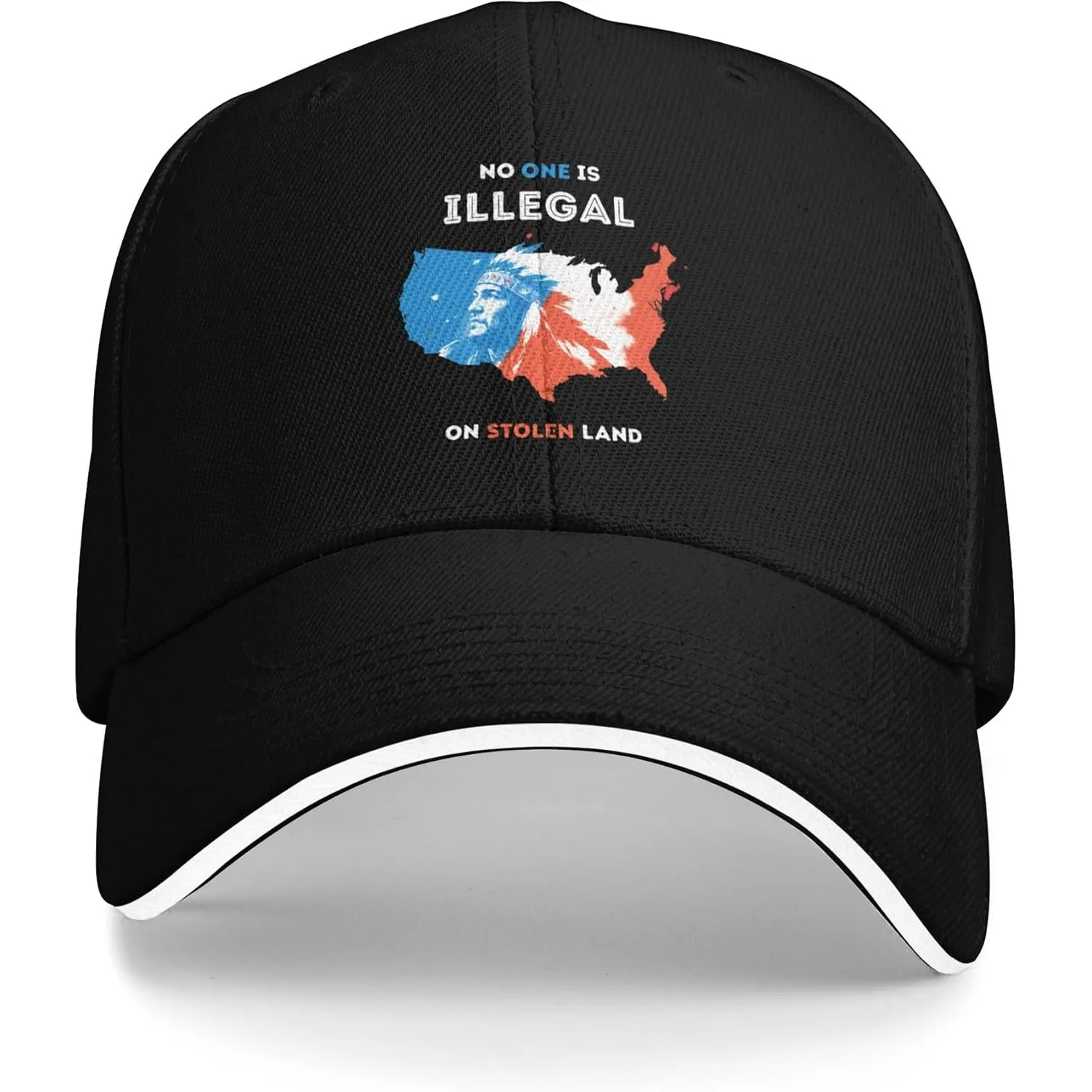 No-One-Is-Illegal-On-Stolen-Land-Map-Baseball-Cap-Unisex-Polyester-Casual-Adjustable-Sports-Cap