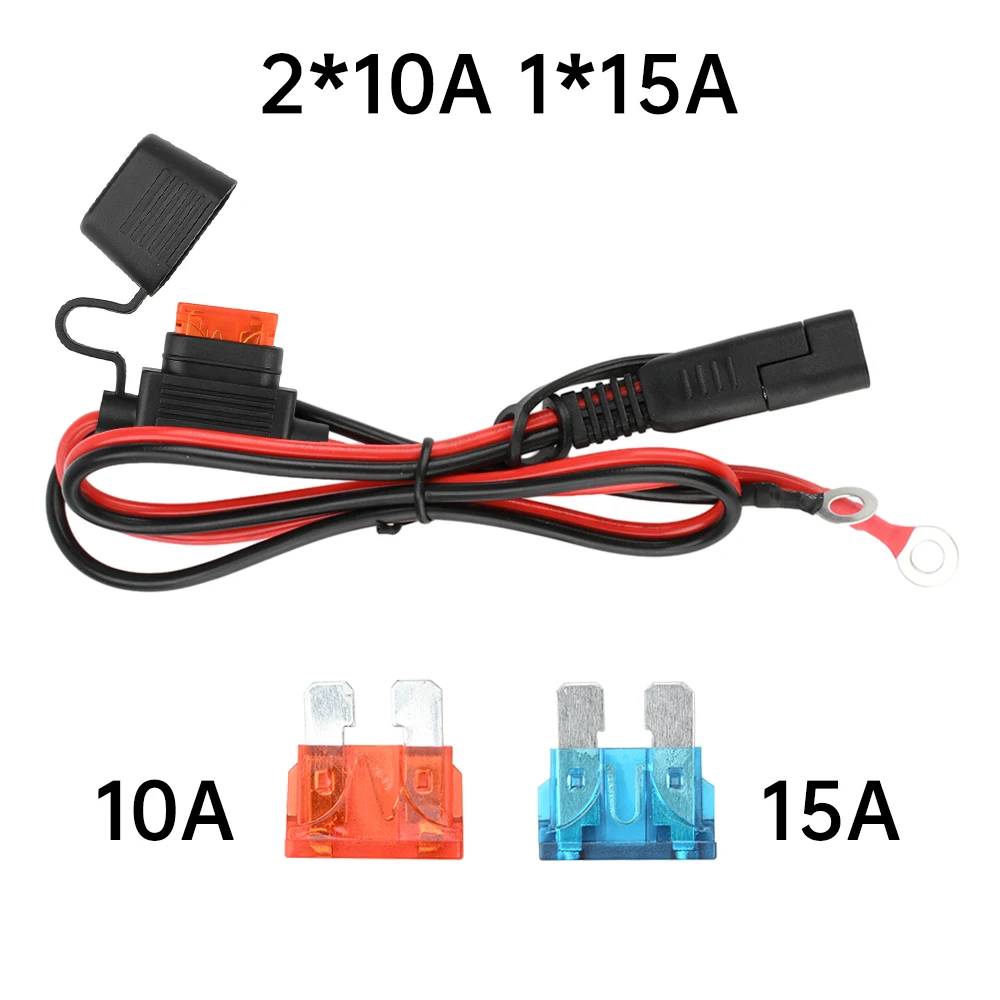 SAE Quick Release Cable With Fuse Terminal O Connector Battery Charger Extension Adapter Wire 16AWG Terminal for Battery Charger