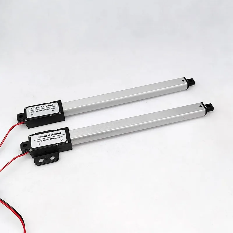 12V Mini Electric Linear Actuator 150/200mm Stroke 30-150N Thrust Compact Linear Motion Drive Automation Equipment Push Rod
