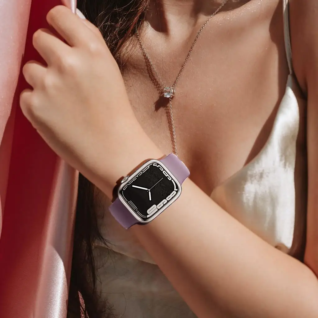 Pulseira de silicone para apple watch band 44mm 42mm 45mm 40mm 49mm 41mm acessórios pulseira correa iwatch série 9 8 7 6 5 se ultra 2