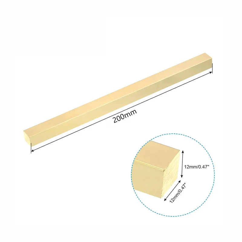 Imagem -03 - Latão Flat Bar Plate Strip Barras Quadradas Bloco de Latão Comprimento 200250 mm Espessura mm mm mm mm 10 mm 1pc
