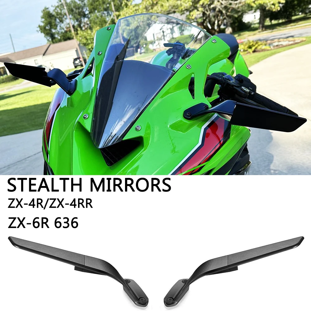 

for NINJA ZX6R ZX4R Accessories Mirror ZX-4R ZX-4RR NINJA 636 ZX4RR Motorcycle Stealth Mirrors for KAWASAKI Ninja ZX-6R 636