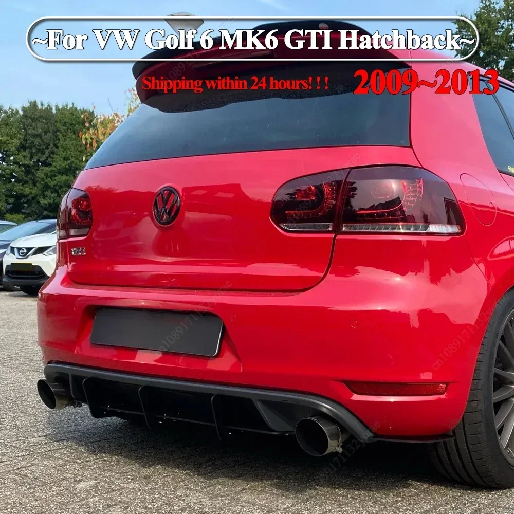 

Для VW Golf 6 MK6 GTI 2009-2013 хэтчбек автомобильный задний бампер диффузор флаг спойлер сплиттер аксессуары отделка обвесы тюнинг черный