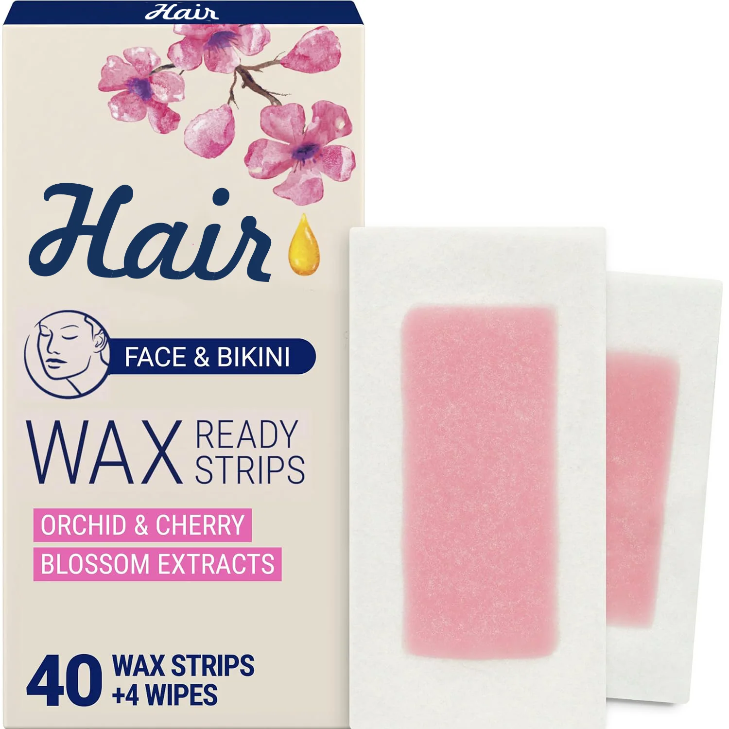 40 PCS Professional Hair Removal Wax Strips for Summer Depilation Double Sided Cold Wax Paper for Leg Body Face Useful