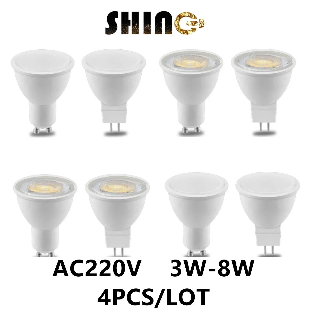 

4 PCS LED spot light GU10 GU5.3 MR16 3W 5W 6W 7W 8W 38 Degree 120 Degree foco AC220v warm white cold white for living room