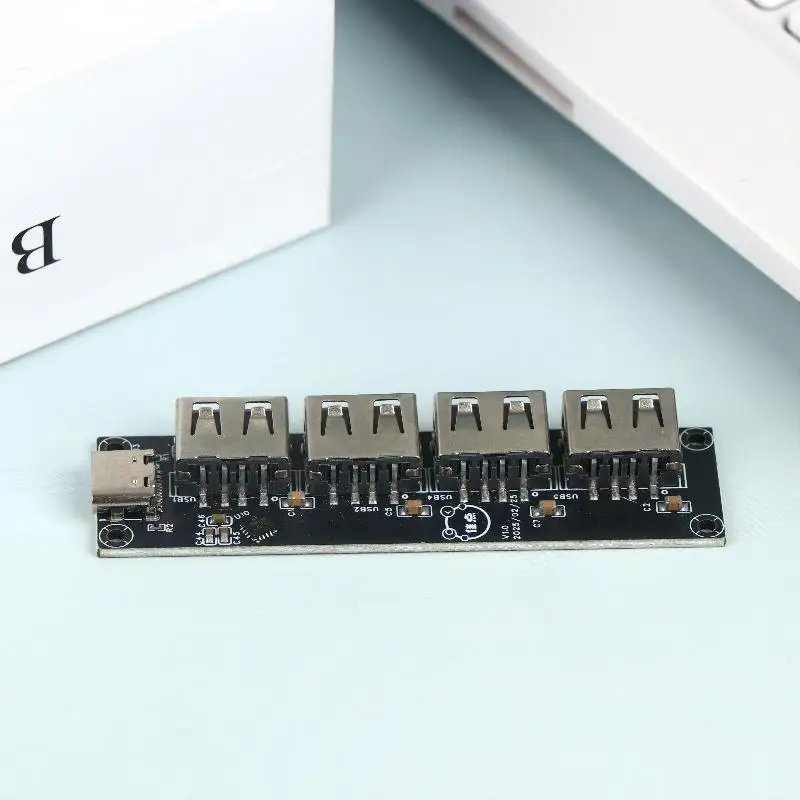 CH334 USB 2.0 Hub 4 Port Splitter Lightweight for Travel Flexible USB Expansion Multiple Device Charging