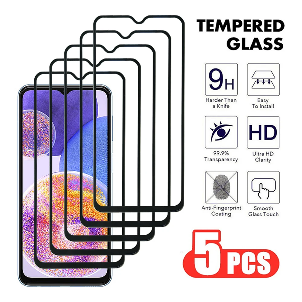 5Pcs Clear Tempered Glass For Samsung Galaxy A31 A32 A33 A34 A35 A21 A22 A23 A24 A25 4G5G Screen Protector For Samsung A21s Film