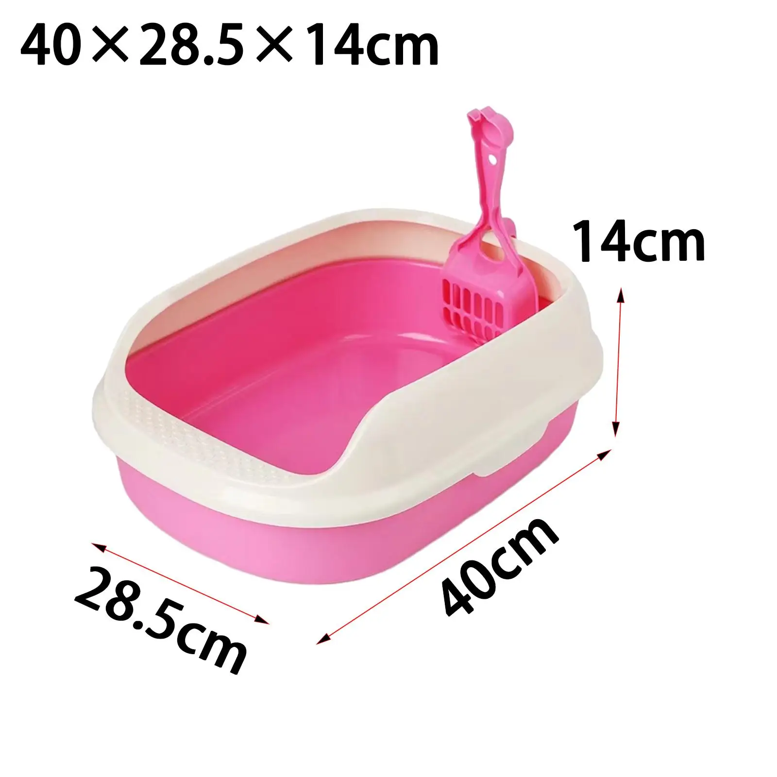 Litter Box Kitten Toilet Semi Enclosed Easy to Clean Cat Sandbox with High Side Sturdy Bedpan Cat Litter Tray for Indoor Cats