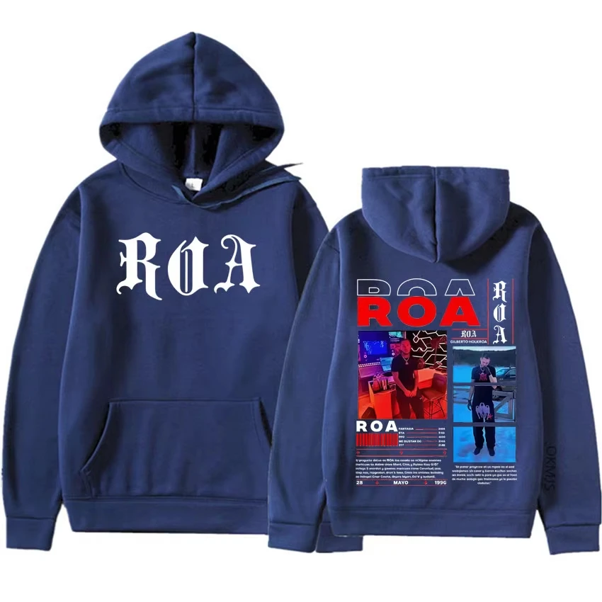 

Rapper ROA Tour Album Double Sided Print Hoodie Men's Harajuku Oversized Y2K Clothing Gothic Casual Sweatshirts Unisex Fans Gift