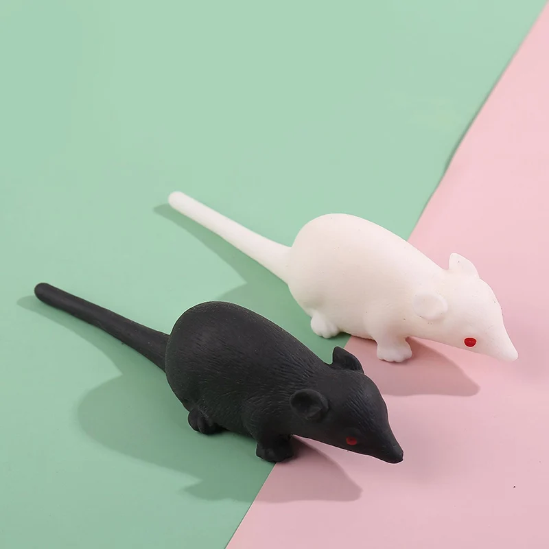 Modelo de ratón de simulación, juguetes creativos de descompresión con ventilación para apretar, accesorios de broma de compulsión de Halloween para niños, regalo de cumpleaños