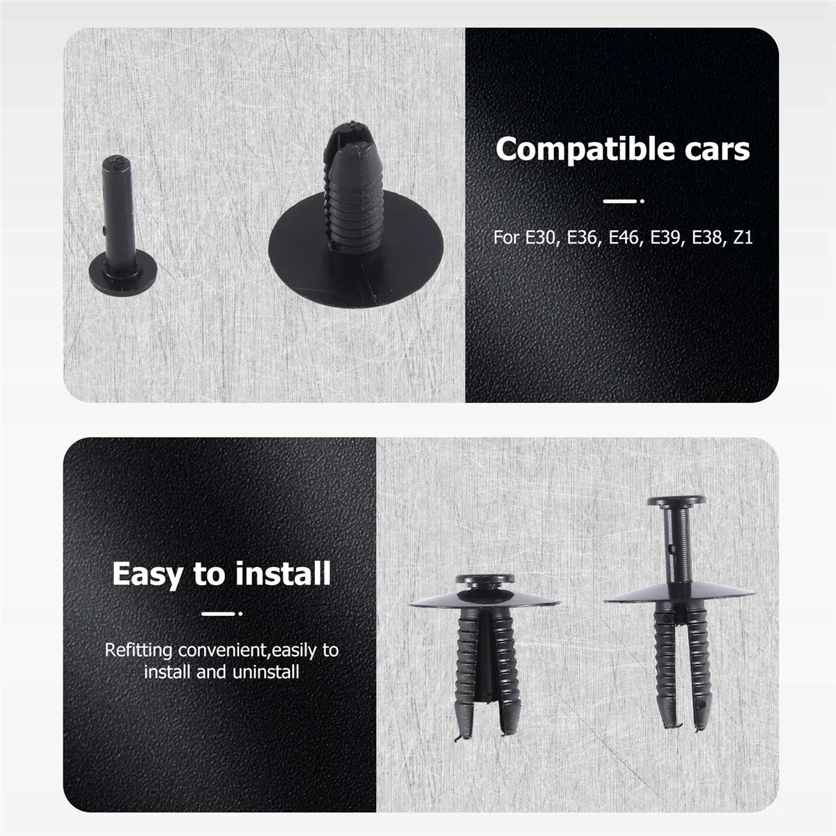 برشام تثبيت مصد بلاستيكي ، مشبك تشذيب الجسم ، BMW E30 ، E36 ، E46 ، E39 ، E38 ، 30