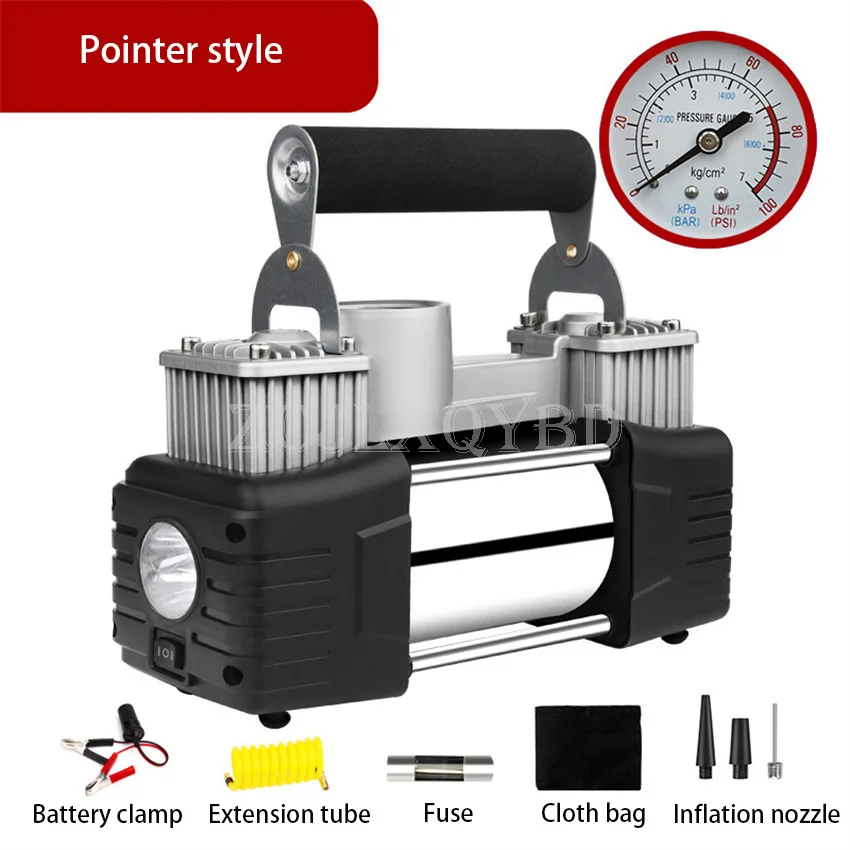 85L/min 180W Air Compressor Double-cylinder Vehicle-mounted Air Pump Portable Vehicle Tire Inflation Tool