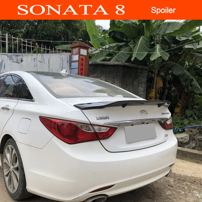 

Sonata 8th 2010-2014 R-Style Carbon Fiber/FRP Car-styling Sporty Trunk Rear Wing Spoiler for Hyundai Sonata 8 Year 2010-2014