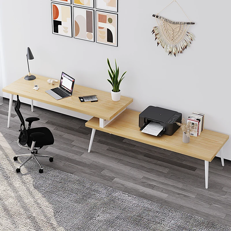 Solid Wood Corner Computer Desk With Side Cabinet Log Single Desk Combination Bedroom Corner Study Writing Desk