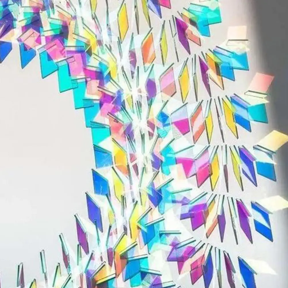

Mini Acrylic Squares Colorful Holographic Tiles Acrylic Sheets Set Double-Sided Holo Tiles for DIY Crafts Light Shadow Projects