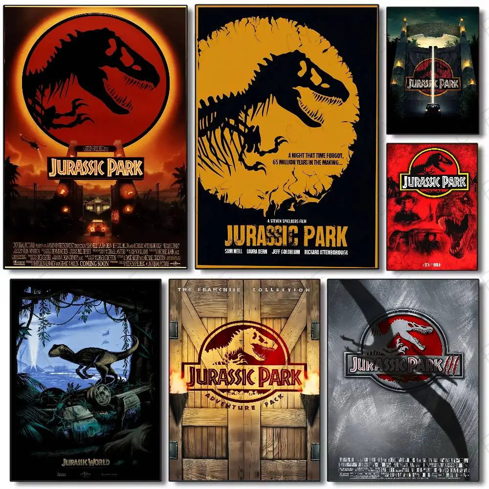

J-Jurassic Movie P-Park Poster Waterproof Vintage Movie Posters High Quality Wall Art Print For Room Decor Gift