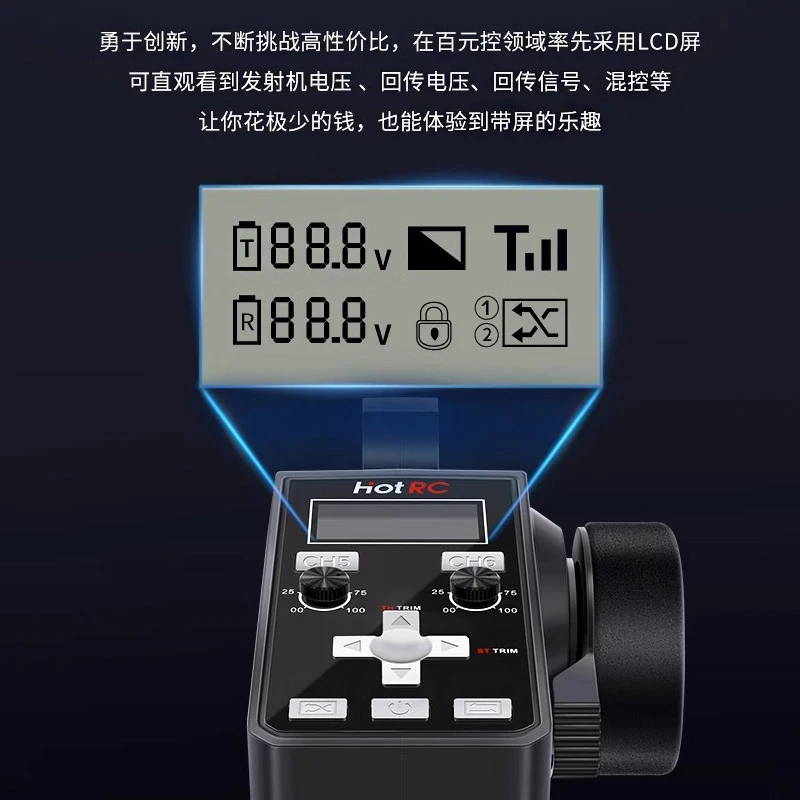 1 Uds CT-6A 6CH 2,4 GHz sistema de Radio transmisor control remoto con receptor de F-06A 6Ch para tanque de barco de coche RC