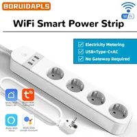 BORUIDAPLS EU Plug WiFi Smart power Strip  with USB and Type-C for Alexa/Google Home voice/app/timing control energy monitoring