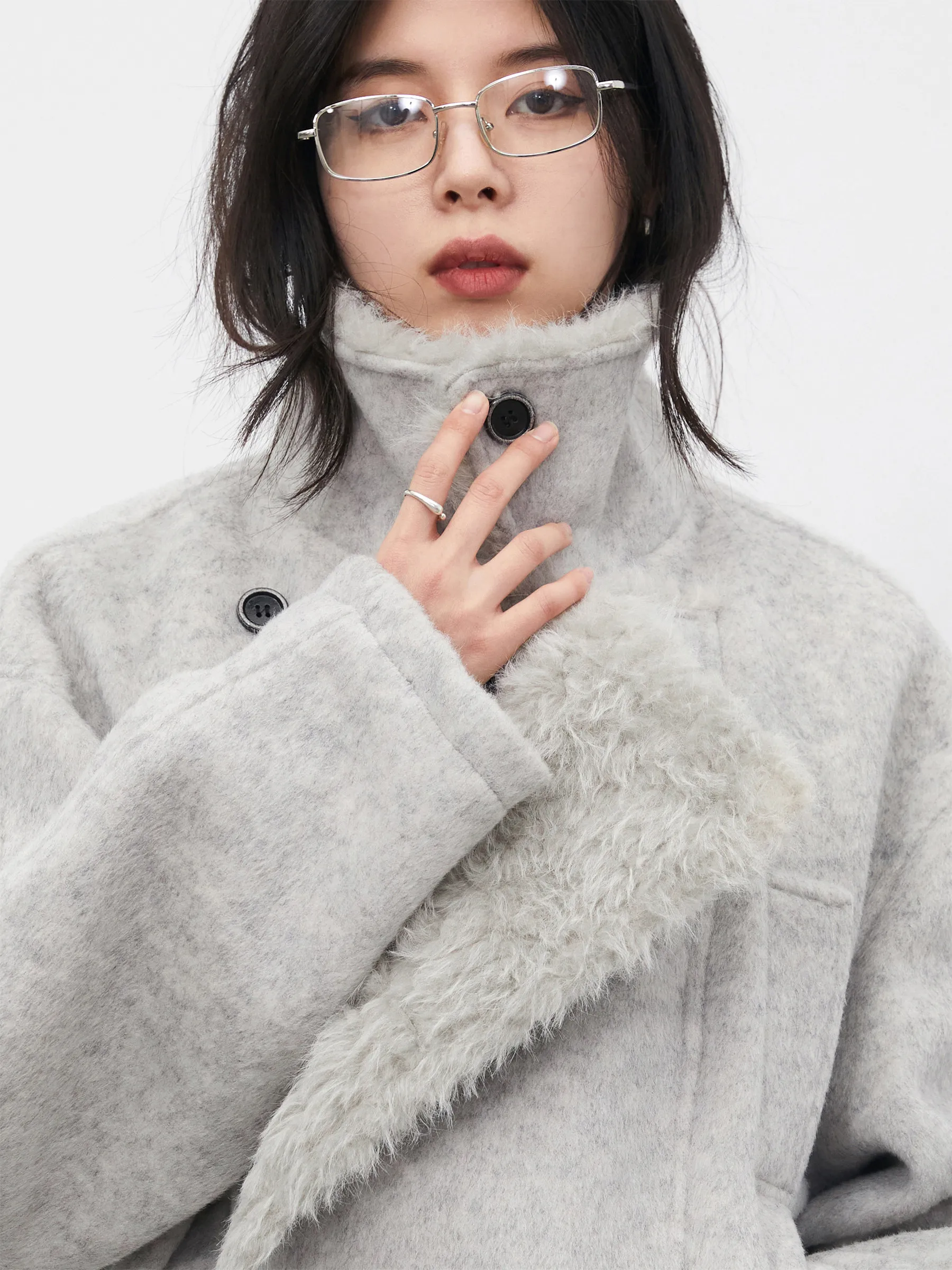 CHIC VEN Fashion Women Woolen Coats New Loose Plush Collar Female Thick Overcoat Motorcycle Quilted Jacket Autumn Winter 2026
