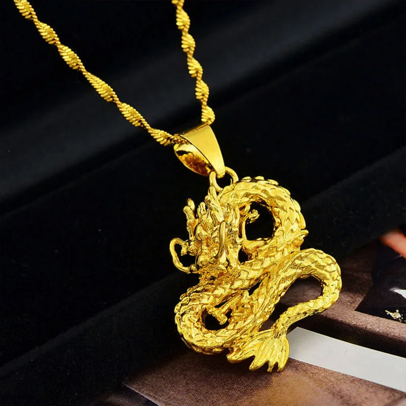 

Pure Gold Pan Dragon Men's Pendant 24K Gold Women's Necklace Gold Necklace Jewelry