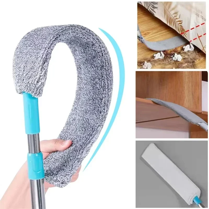 Long Handle Dust Mops Floor Ceiling Cleaning Mops Bed Bottom Dust Cleaner Sofa Dust Removal Brush Good Elasticity Cleaning Tool