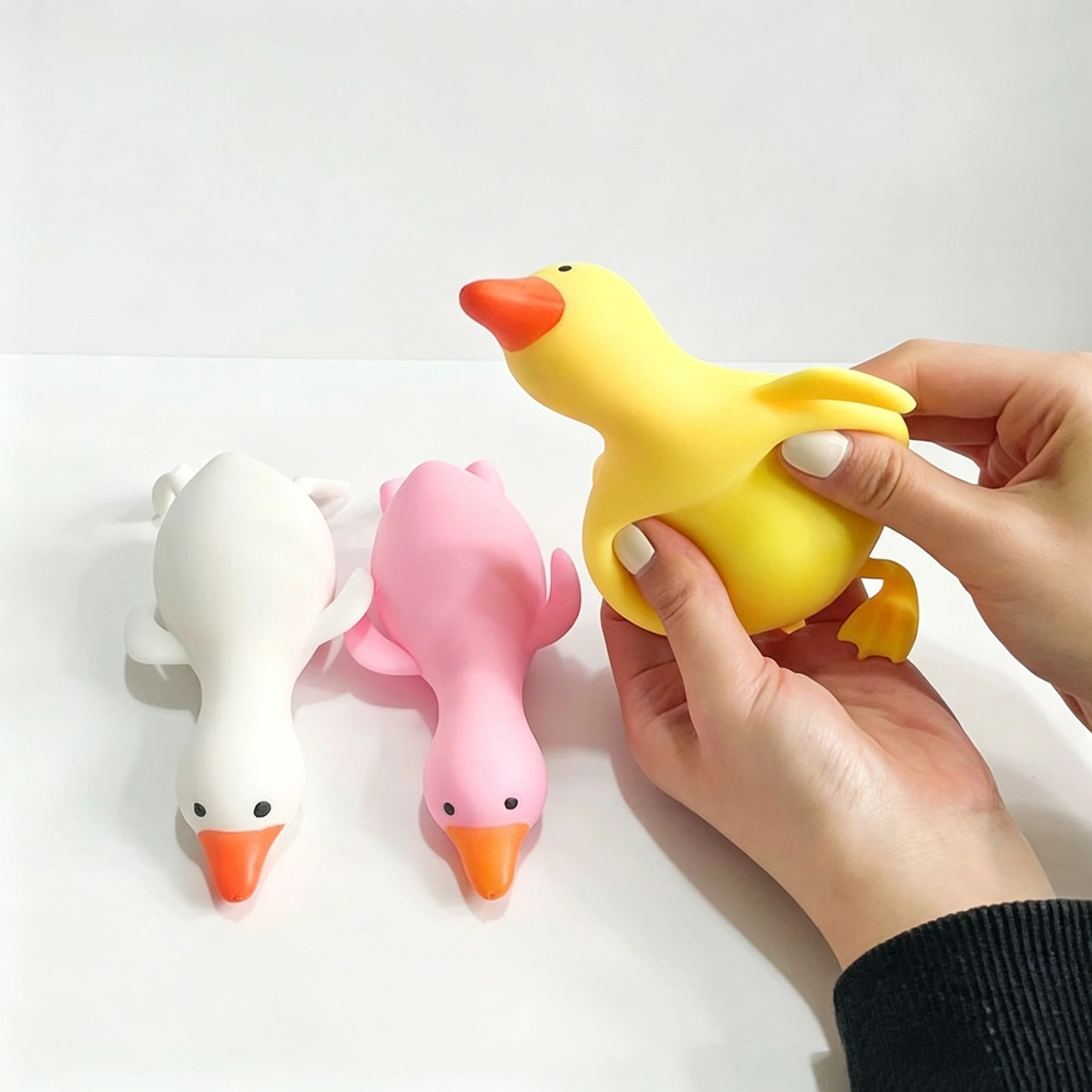 Cute Duck Squeeze Fidget Toy Soft Stretchable Stress Relief Toy Portable Squishy Decompression Toy For Daily Anxiety Relax