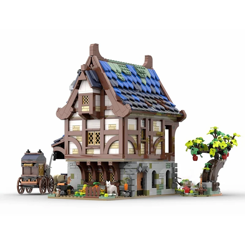 Klocki konstrukcyjne Średniowieczne domy Czarnych Strychów ​ ​ ​ ​ ​ ​ ​ Model Technologiczny Zamek Model Zrób To Sam Zestaw do Składania Prezent Konstrukcyjny