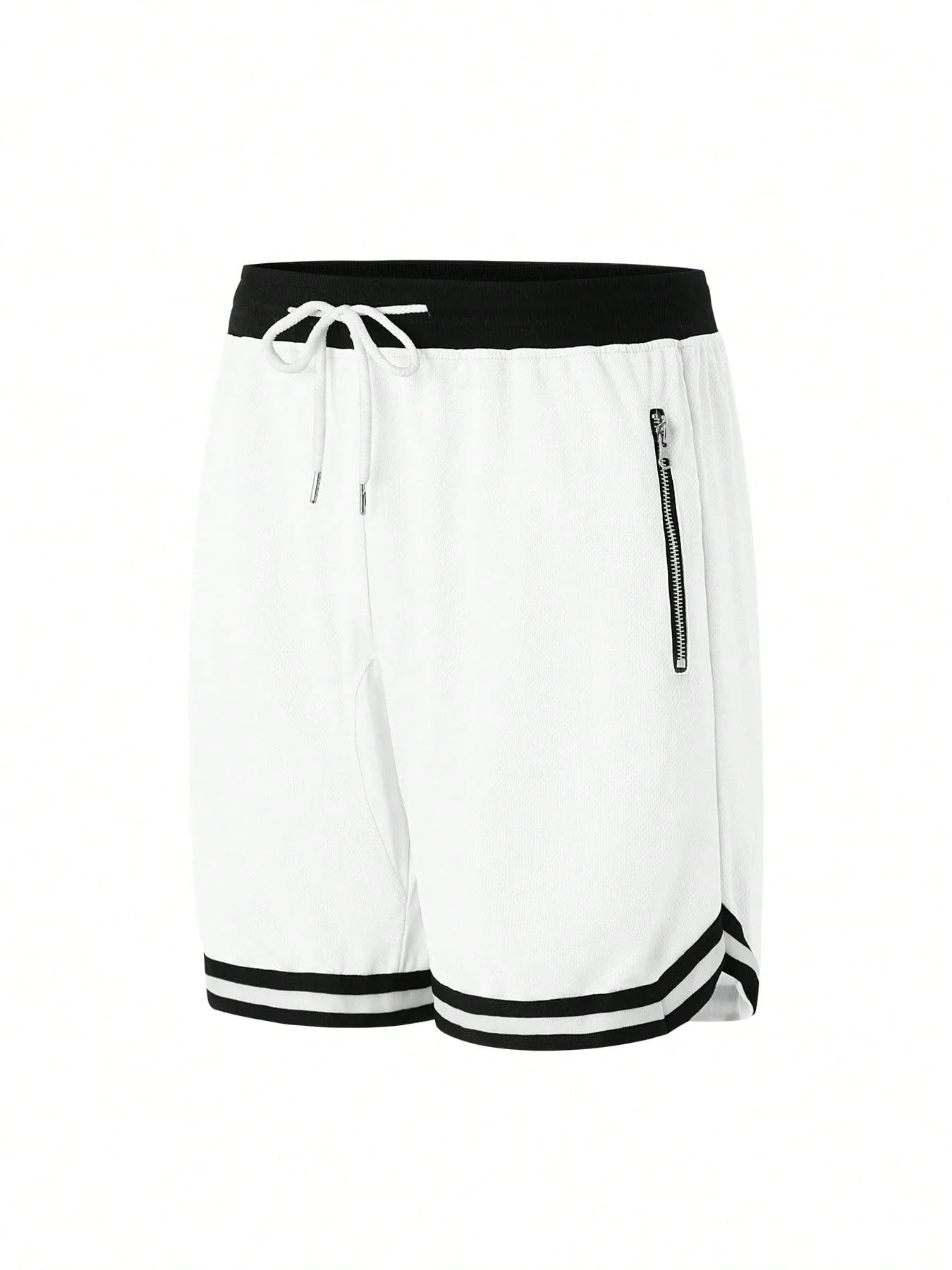 

Men's Casual Sports Shorts With Zippered Pockets And Drawstring Waistband
