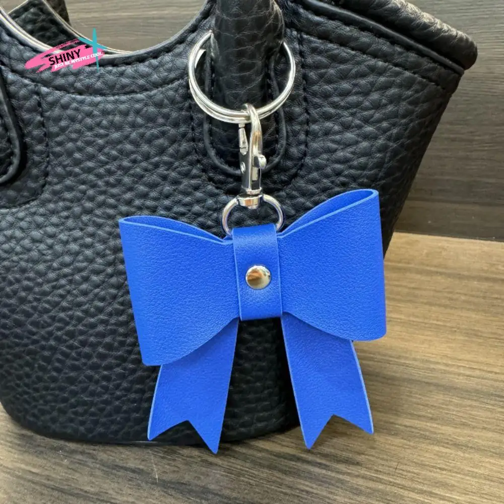 

Creative Korean Style Bowknot Leather Keyring Luxury Anti-lost Pu Key Chain Bag Charm Trendy Bag Pendant Gift