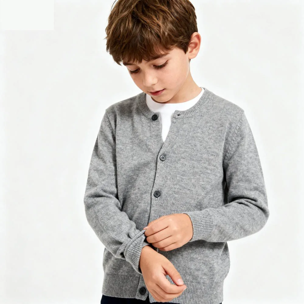 Boys Sweater 3 4 5 6 7 8 9 Yrs Grey Blue Cardigan Cotton Children Knit Jacket Spring Autumn Coat Baby Boy Sweater 6 12 18 Months
