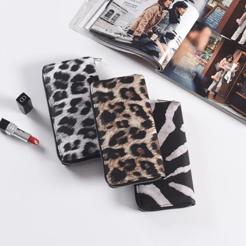 

Leather Women Wallet Classic Leopard Animal Patterns Long Wallets Female Cards Holder Clutch Bag Fashion Ladies Purses Cartera