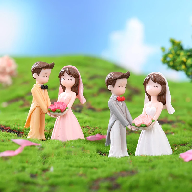 

1 Pair Lovers Micro Landscape Figurines Mini Cute Fairy Garden Home Ornaments