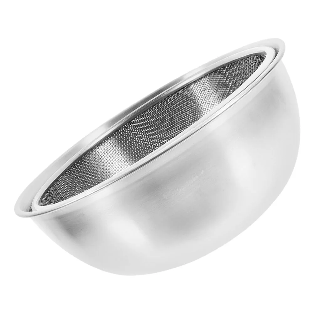 

2pcs Round Natural Finish Stainless Steel Flat Basin For Rinsing Rice Draining Water Kitchen Tool Multi Functional Washing