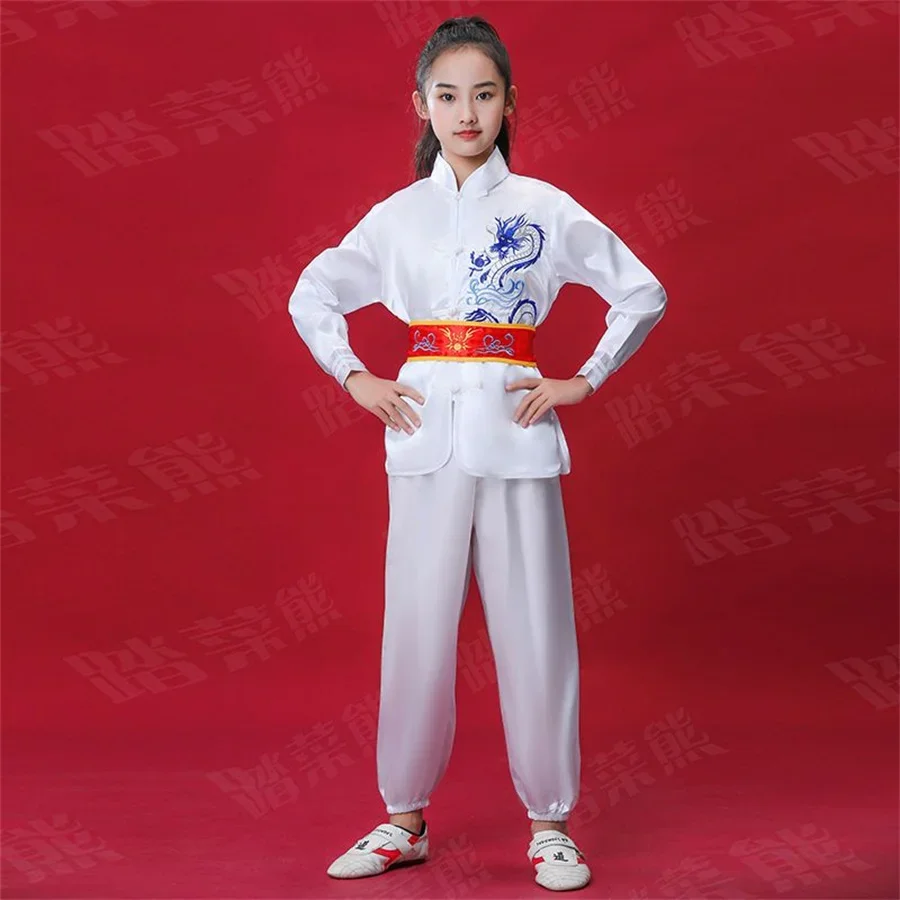 Children Chinese Traditional Wushu Clothing for Kids Martial Arts Uniform Kung Fu Suit Girls Boys Stage Performance Costume Set