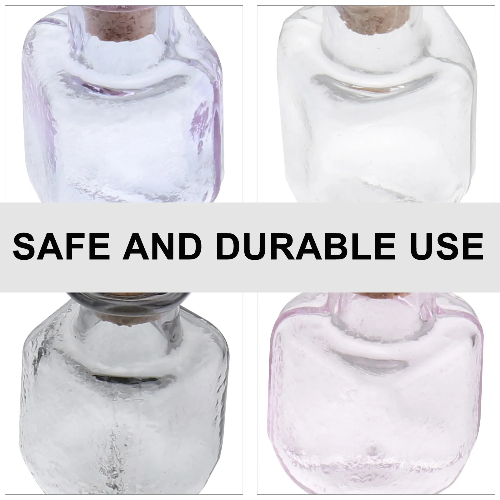 

8pcs Mini Glass Bottles Small Delicate Jars High Quality Environmental Safety Decorative Drift Bottle Pendant Wishing