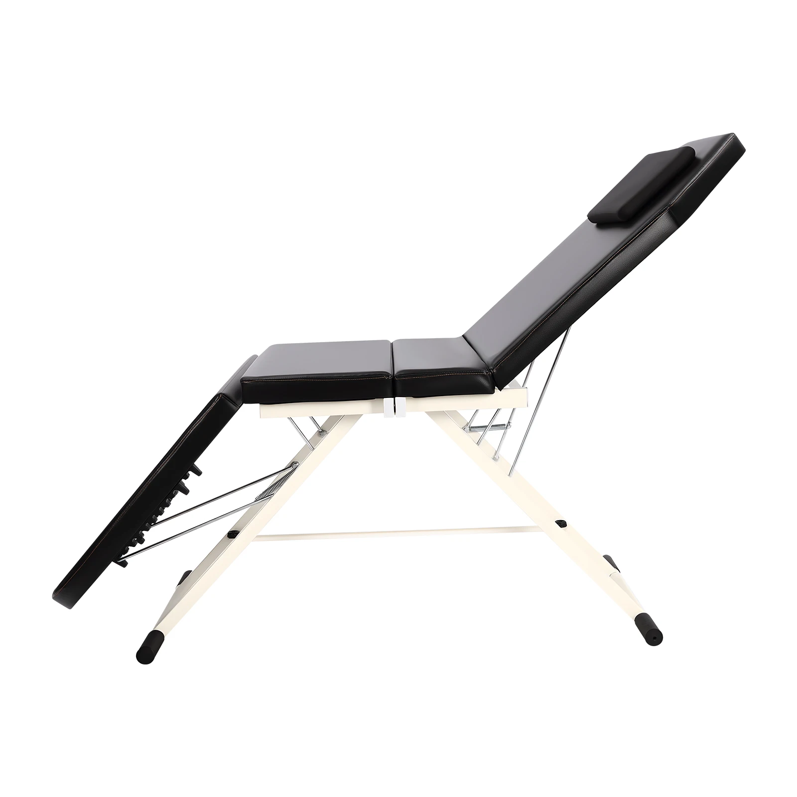 Tragbarer Klappbarer Spa-Stuhl Schwarz 3-Fach Faltbare Massageliege Belastbarkeit 200-250kg PU Für Krankenhäuser, Schönheitssalons, Spa – Detail 11