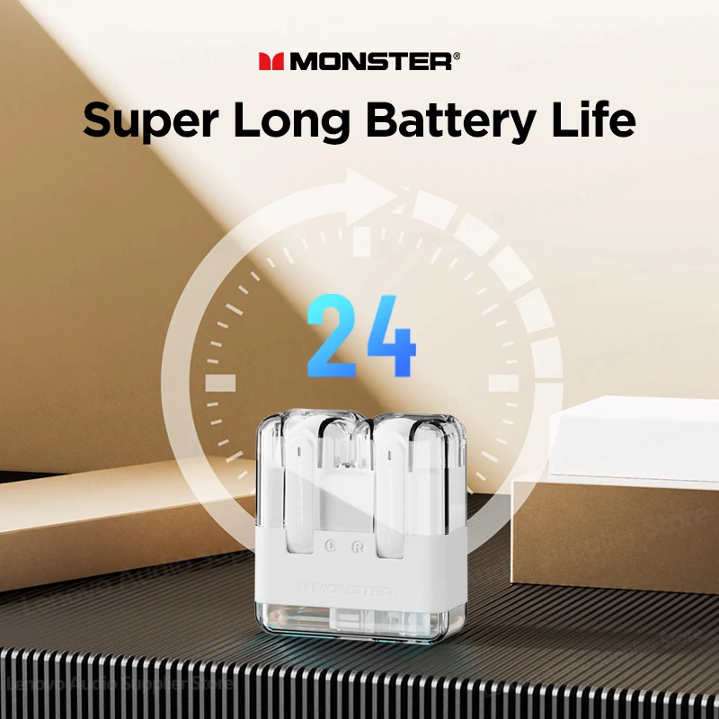 Monster XKT12 TWS Bluetooth 5.3 Headset AI Intelligent Talking Noise Canceling Earbuds HIFI Quality Gaming Music Headphones