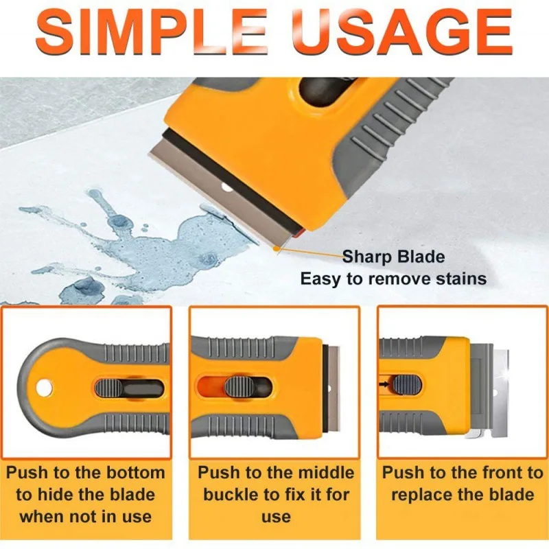 Professional Glass Ceramic Scraper Tool with 12 Blades, Non-Scratch RazorBlade Scraper for Cleaning Windows Stove Paint Floor