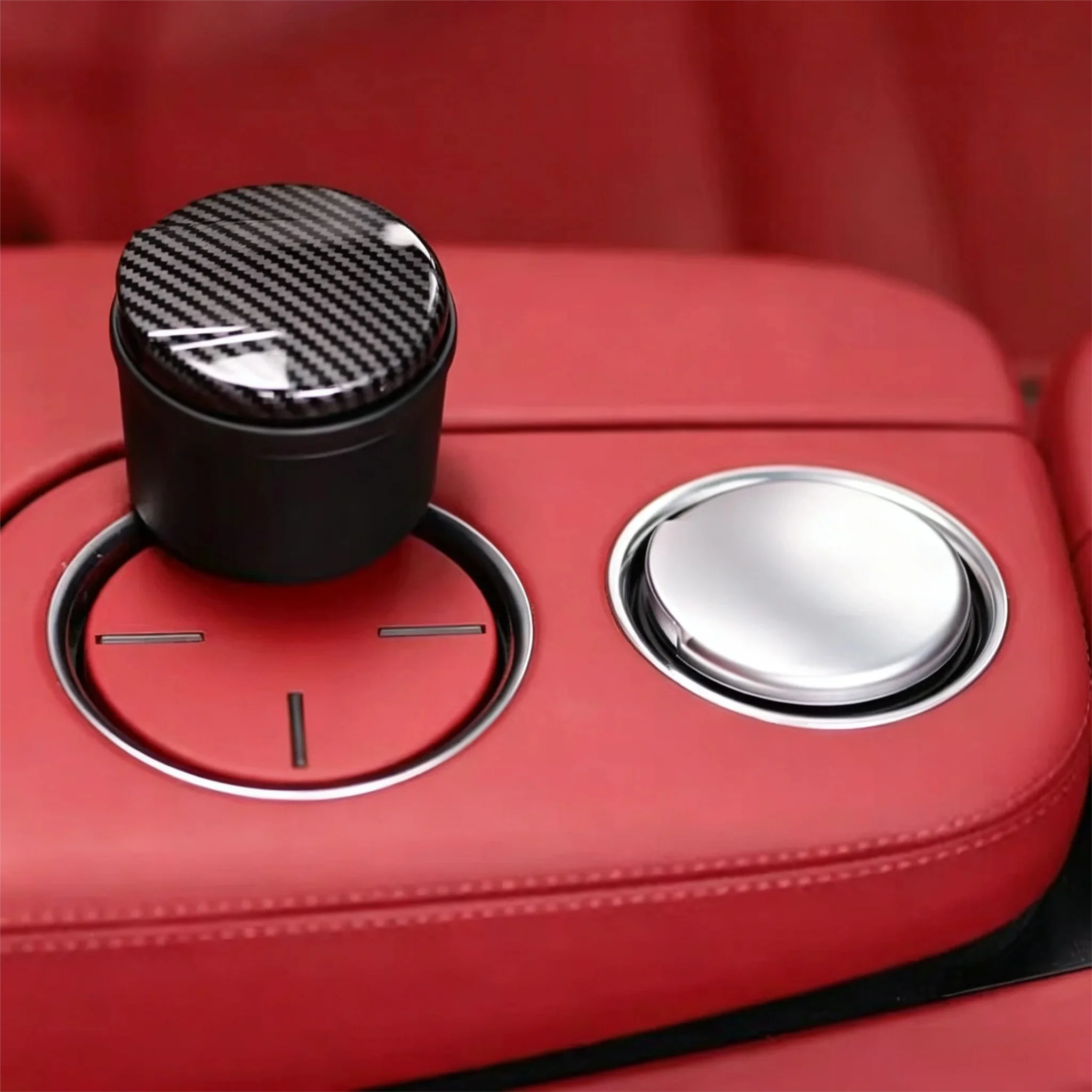 For Porsche Cayenne Macan Panamera Taycan 911 718 LED Car Ashtray with Lid Cup Holder Insert Multifunctional Interior Accessory