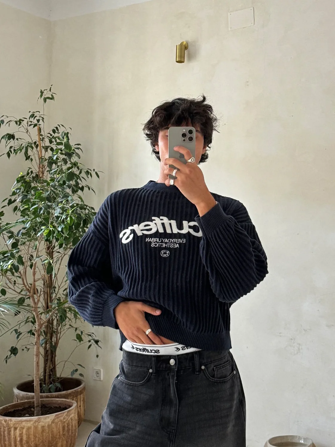 

Новинка! Женский вязаный свитер с круглым вырезом и длинными рукавами, осенне-зимний, с модным буквенным принтом от известного бренда.