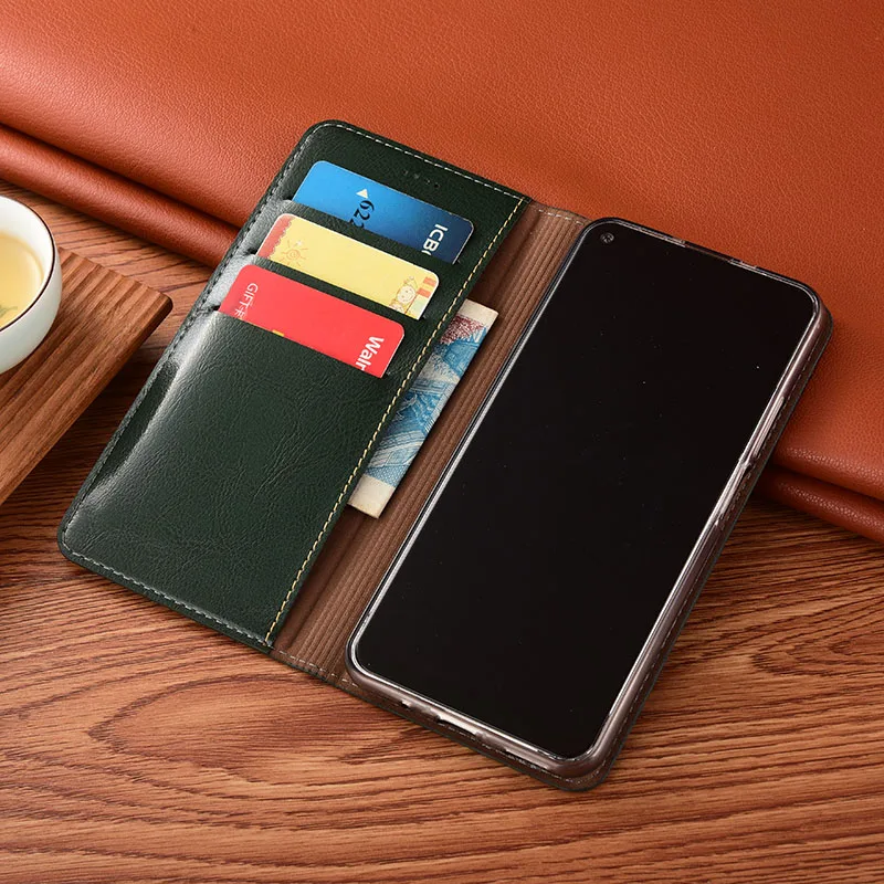 Crazy Horse Genuine Leather Magnetic Flip Cover For Vivo Y31 Y31s Y33s Y50 Y50t Y51 Y51a Y51s Y52 Y52s Y53s Cases Wallet