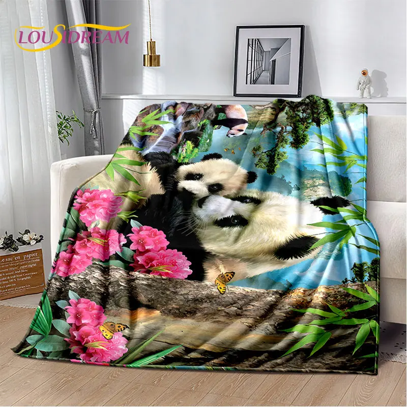 3D Cartoon Cute Panda Blanket,Flannel Blanket Throw Blanket,Kid Warm Blanket for Home Living Room Bedroom Beds Sofa Picnic Cover