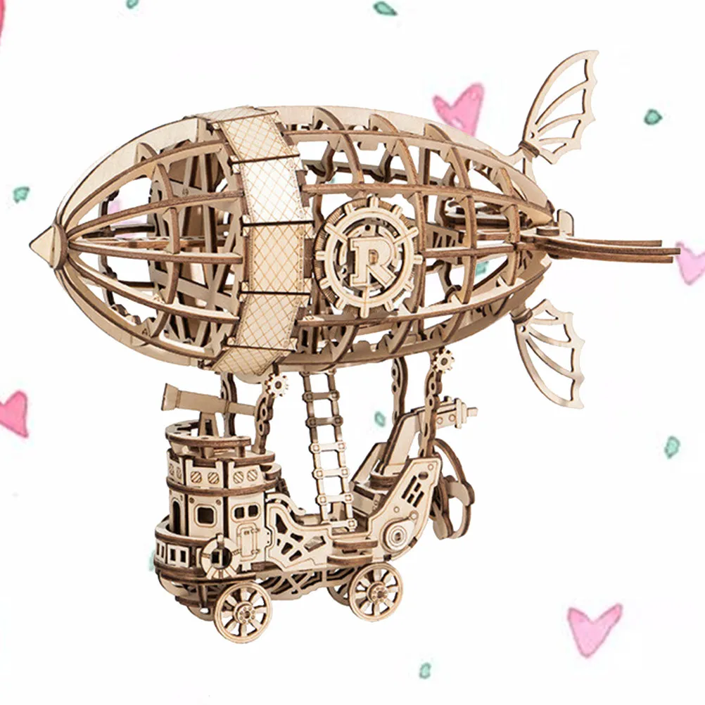 

Набор для сборки деревянного дирижабля: развивающая головоломка-конструктор для детей, развивающая моторику и координацию рук и глаз, настольное украшение ручной работы