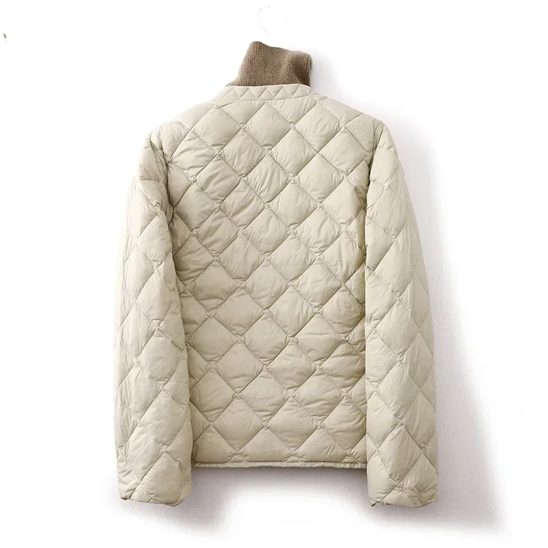 Quilted Lightweight Cotton-padded Jacket Women\'s Small Autumn Winter Loose Casual Stand-up Collar Cotton-padded Clothes Coat